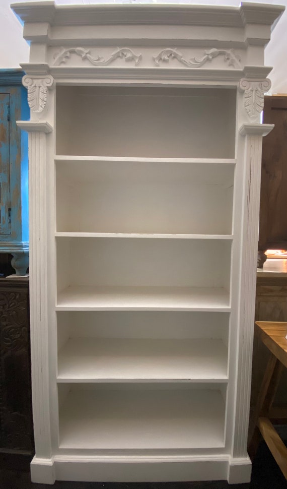 Tall White Bookshelf Etsy