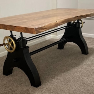 Adjustable Height Industrial Crank Table Base – Heavy Duty