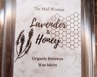Lavender and Honey Lightly Scented Organic Beeswax Wax Melts for Relaxation and Self Care