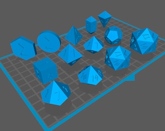 42 Piece Polyhedral Dice Master STL Files Set For Printing Master Dice RPG Master Dice DnD Dice Masters No Supports, Caesar Dressing Font