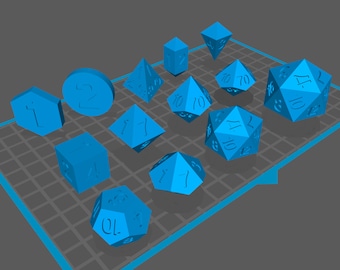 42 Piece Polyhedral Dice Masters STL Files Set For Printing Master Dice RPG Master Dice DnD Dice Masters No Supports, Coolvectiva Font