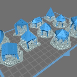 Full Fin Polyhedral Dice Master STL Files, 28 Master Dice STL Files, DnD Dice Masters, Dice STLs With Aladin Font