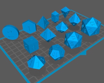 42 Piece Polyhedral Dice Masters STL Files For Printing Master Dice RPG Dice Masters, DnD Dice Masters No Supports, Boogaloo Font