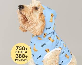 Custom Cartoon Pet Portrait Pet Hoodie Personalized Dog Shirt Cat Sweater Disney Style Pet Clothing Dog Lover Gift Photo to Pet Outfit