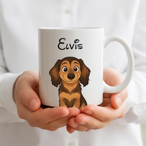 Custom Cartoon Pet Portrait Mug Disney Style Dog Cat Lover Art Pet Memorial Gift Personalized Drawing From Photo Pet Portrait Coffee Mug