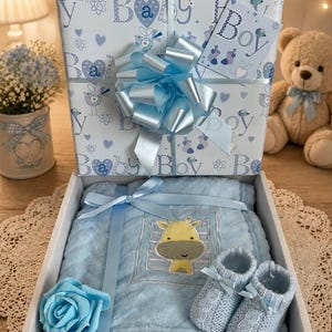 Luxus Baby Boy Geschenkbox, Decke, Schuhees