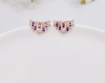 Triangle Crystal Stud Earrings: Geometric Party Wedding Jewelry
