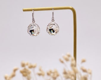 Elegant Clear Swarovski Crystal Drop Earrings for Weddings, Parties, and Gifts