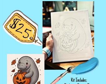 Kit de pintura de Halloween Manatee-O-Lantern