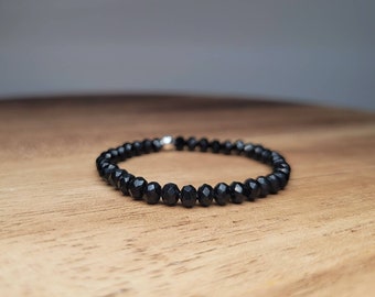 Black crystal bracelet | New Years | Baby bracelet | Mama and me | Clasp bracelet | Stretch bracelet | Baby jewelry | NYE jewelry | NYE