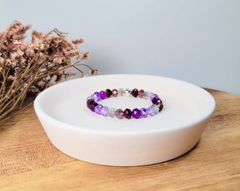 Poppin purple crystal bracelet | Purple bracelet | Baby bracelet | Mama and me | Clasp bracelet | Stretch bracelet | Baby jewelry | Jewelry