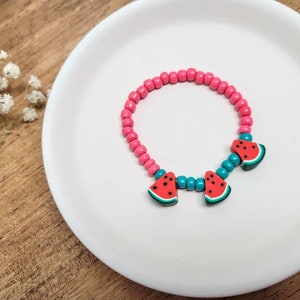 Wassermelonen Armband | Baby-Armband | Mama und ich | Verschlussarmband | Stretch-Armband | Babyschmuck | Sommer | Fruchtig | Obst Schmuck
