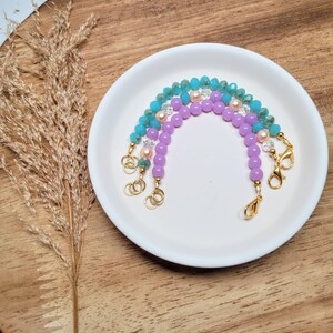 Lilac neon purple bracelet | Baby bracelet | Mama and me | Clasp bracelet | Stretch bracelet | Baby jewelry | jewelry | Spring jewlery