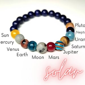 Solar space bracelet | Space jewelry | Baby bracelet | Mama + me | Planet bracelet | Stretch bracelet | Baby jewelry | Outer space bracelet