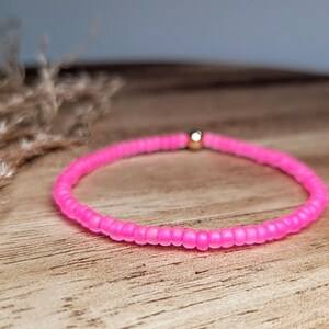 Neon pink dainty bracelet | Summer jewelry | Baby bracelet | Mama and me | Clasp bracelet | Stretch bracelet | Baby jewelry | neon jewelry