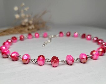 Crystal Beaded Choker Necklace - Valentine's Jewelry
