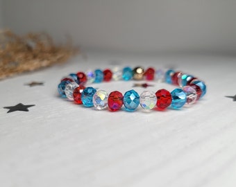 4th crystal bracelet | 4th of July | Independence Day | Baby bracelet | Mama and me | Clasp | Stretch | 4th of July Jewlery