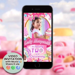 Candyland Birthday Invitation, Candyland Party, Sweet Candy, Party, Video Invitation, Candy Land, Candyland Party Video