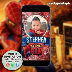 Convite de vídeo móvel do Homem-Aranha | Evite aniversário do Homem-Aranha | O móbil do homem aranha convida | convite em vídeo | convite de festa legal