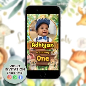 Safari video Invitation, safari video, safari video Birthday, safari video Party, Digital Invitation, safari