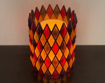 Retro Harlequin Swag LED Candle Shade