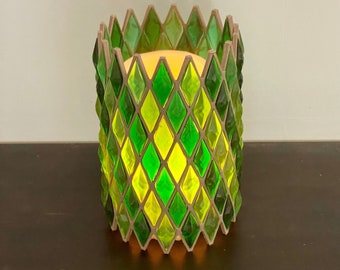 Retro Harlequin Swag LED Candle Shade