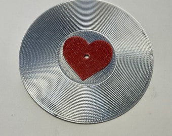 3” Mini Record Heart Label 1/4 Scale