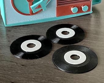 6x 1.75” Mini 45rpm Records 1/4 Scale