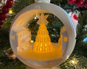 Christmas Ornament Tealight Xmas Tree Town