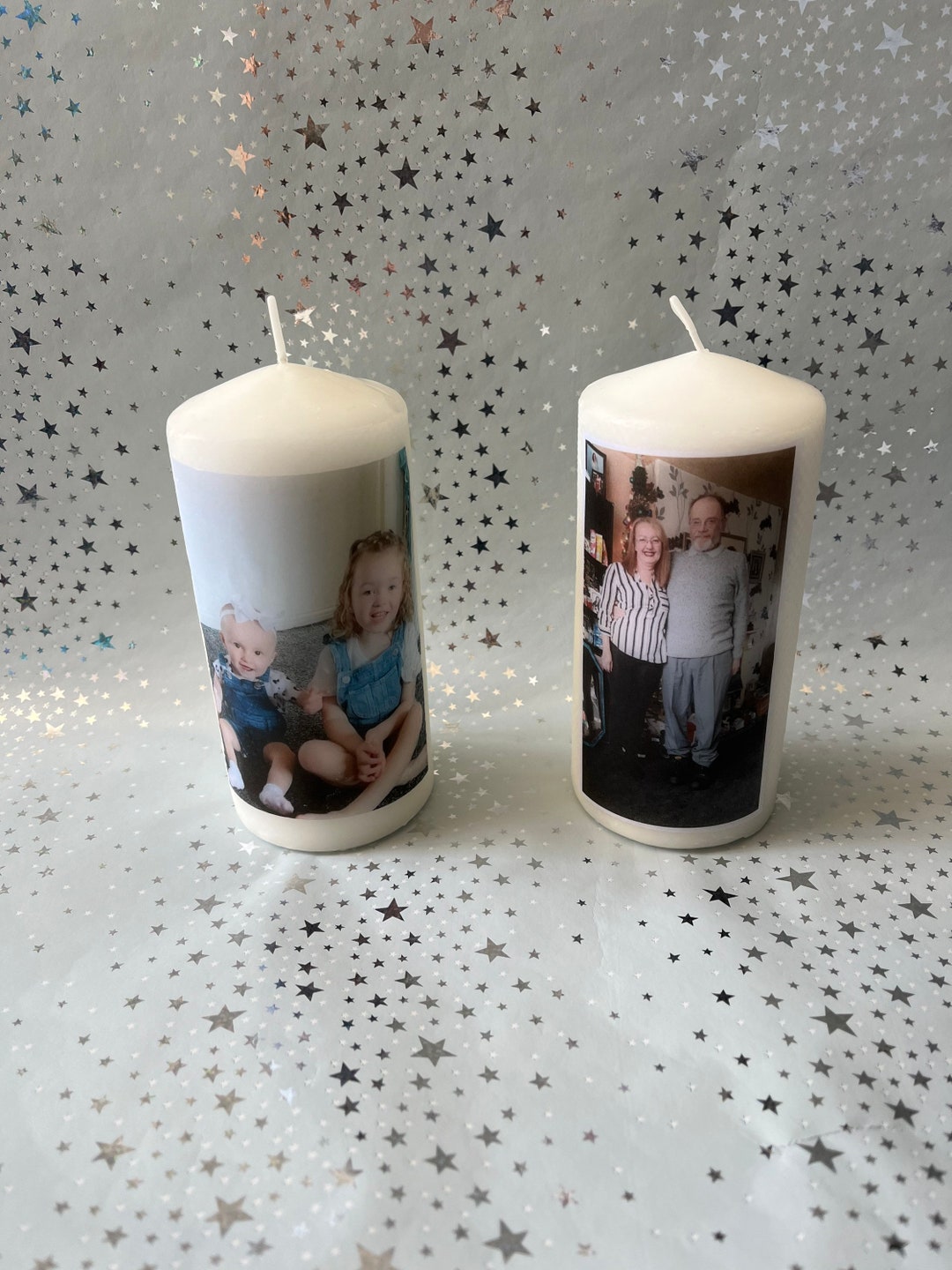 Personalised Photo Pillar Candles Etsy UK