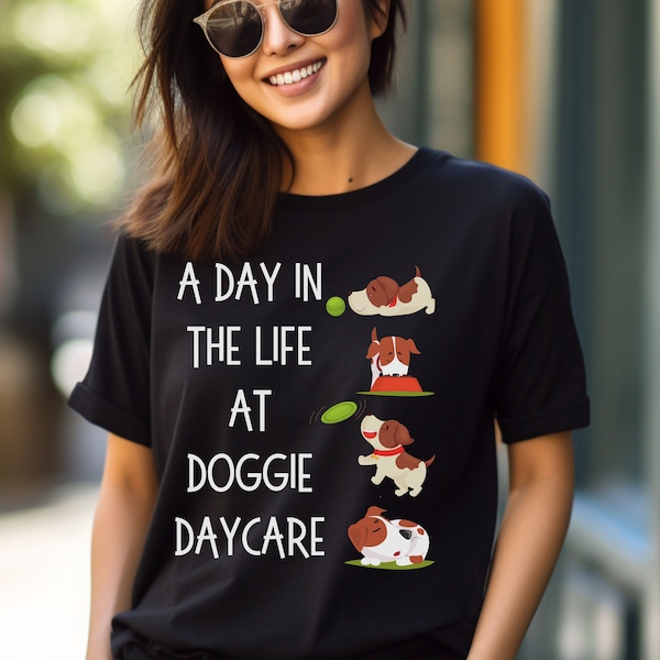 Doggie daycare T shirt, Gift for pet caregiver, Animal Lover, Dog walker, Doggie daycare worker, Canine care, Boarding and training shirt