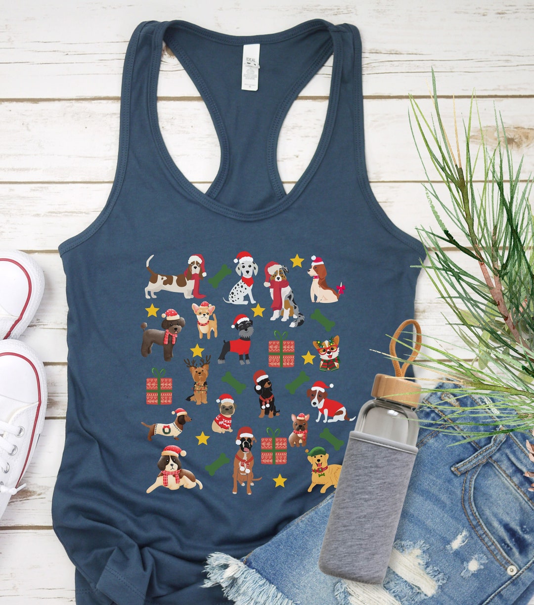 Christmas Dogs, Cute Christmas Tank Top, Christmas Dog Shirt, Holiday