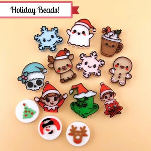 Christmas Kandi Beads, Holiday Winter Charms, Cookie Set of 10