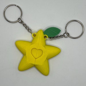 Kingdom Hearts Video Game Inspired Paopu Fruit Couple Keychain CUSTOMIZABLE Valentine's Day Gift Your Names Engraved Friendship Gift Dates