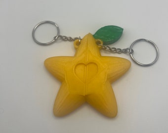 Kingdom Hearts Video Game Inspired Paopu Fruit Couple Keychains LOVE Magnetize Together GREAT GIFT // Add personalization/names