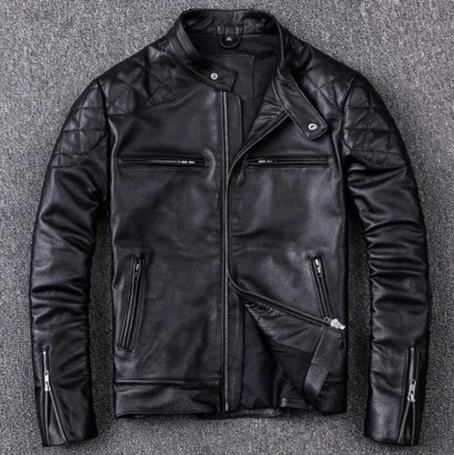 Black Men David Beckham Jacket in Genuine Cowhide Lather - Etsy