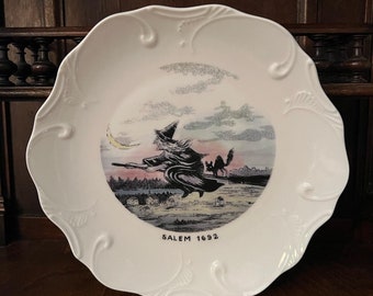 Scrolled pattern Salem witch plate