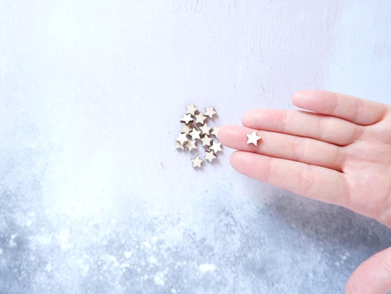 Wooden Stars, Wooden shapes, Blank craft kit, Craft making, Scrapbooking, Card making, Embellishments, Scrapbook supplies, 1cm Stars 10mm