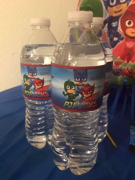 PJ Masks Water Bottle Labels Etsy