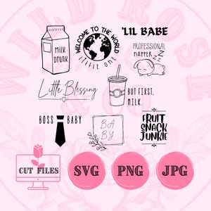 Baby en Kinderen SVG Cut Files voor Cricut I Vinyl I Baby Onesie I Professional Napper I Lil Babe I T-Shirt I Kleding I Silhouette I Stencil