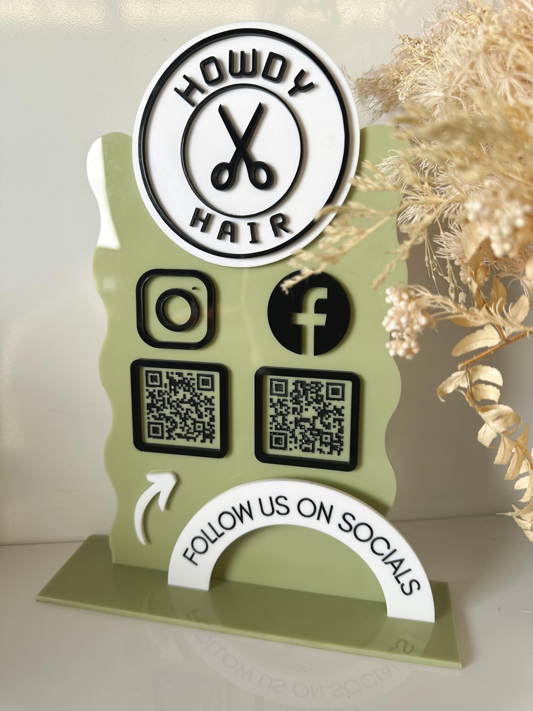 Acrylic Logo Luxe Business QR Code Social Media Signage - Etsy