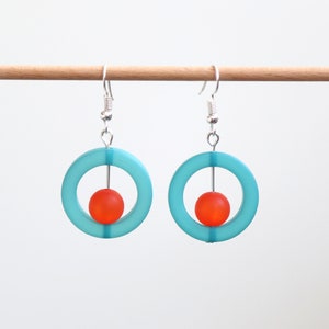 Earrings Polaris turquoise orange Polaris beads Polaris jewelry hanging earrings
