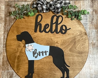 Great Dane door hanger, interchangeable door hanger, welcome interchangeable door hanger, Great Dane family