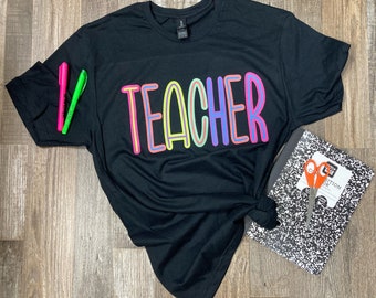 teacher tshirt back to school bright colored shirt