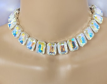 Glamour meets Style: Anna Wintour Statement Necklace Paradise Shine Crystal Collete and Earrings.