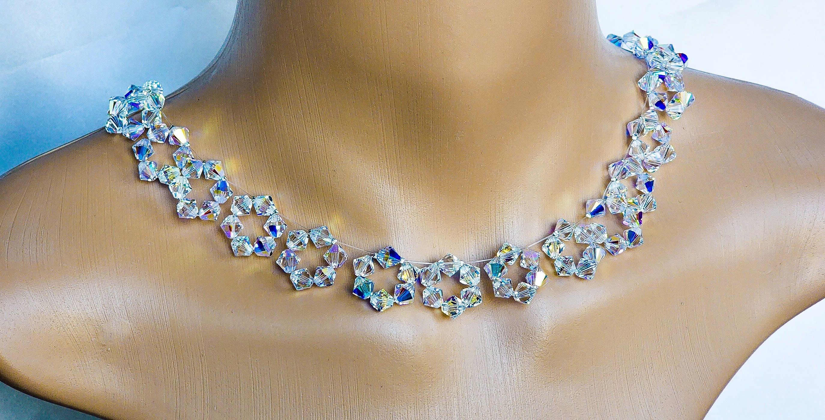 Floating swarovski outlet crystal necklace