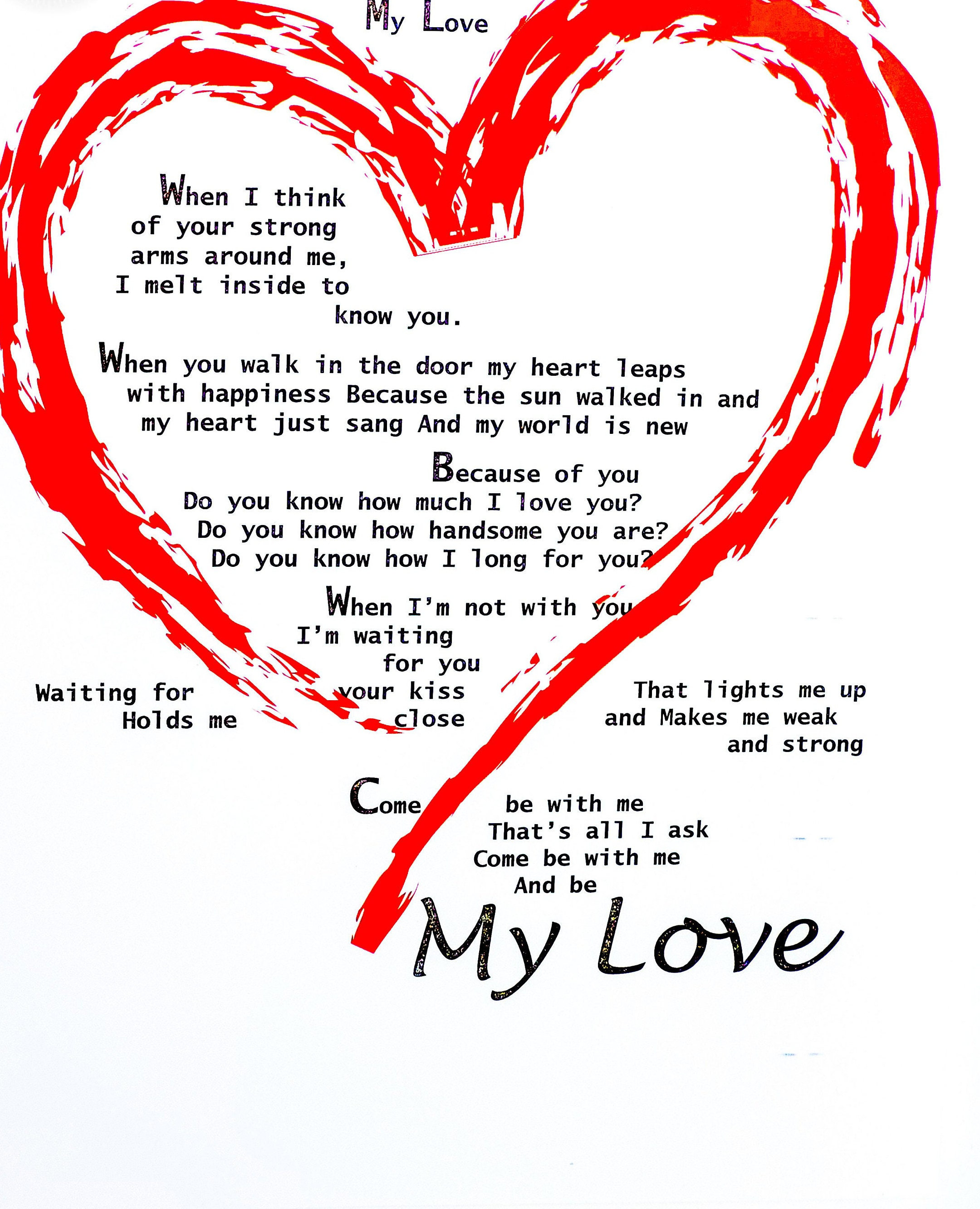 My Love Poetry for Him Print 8 X 10. Digital Download. Gift 