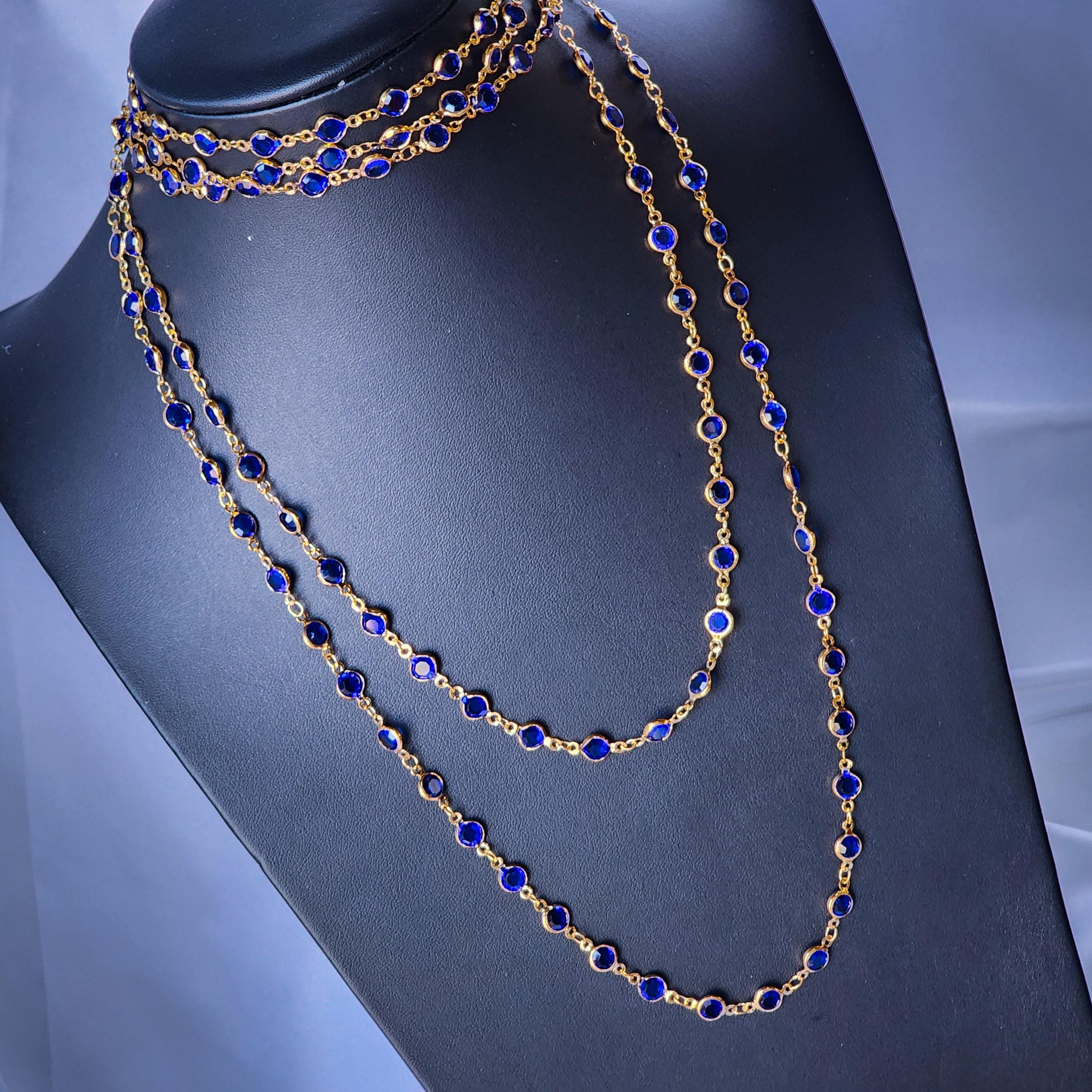 Avalaya Collana Lunga In Legno Con Ciondolo Doppio Cerchio - Marrone E Blu Scuro - 80 Cm Regolabile
