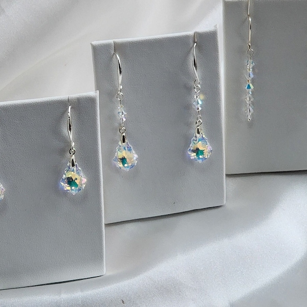 Swarovski Crystal Sterling Silver Earrings.  Choose and Save!