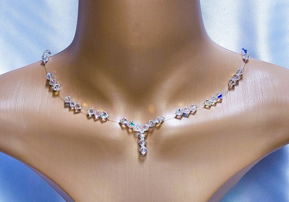 Cravatta Gioiello Con Cristalli – Collana Strass Argento Per Matrimonio E Feste – Elegante E Regolabile - 2